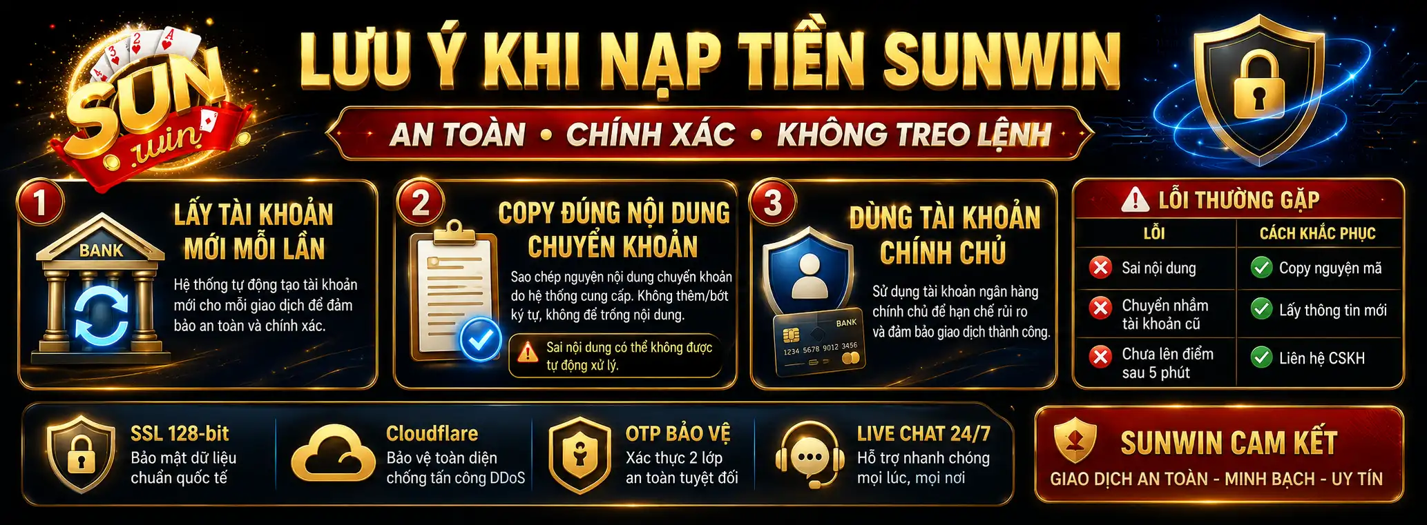 Những Lưu Ý Quan Trọng Để Tránh Lỗi Khi Nạp Tiền